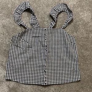 Madewell ruffle strap cami top in gingham check
